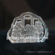2015 горячие продажа 3D лазерная гравировка кристалл айсберг для религии Иисуса стеклянные скульптуры